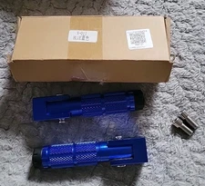 USA Universal Motorcycle Bike Folding Foot Pegs Footpegs Rear Set Pedals Blue