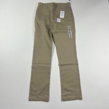 Old Navy Beige Skinny Leg Waist Stretch Khaki Pants Boys Size 16 NEW