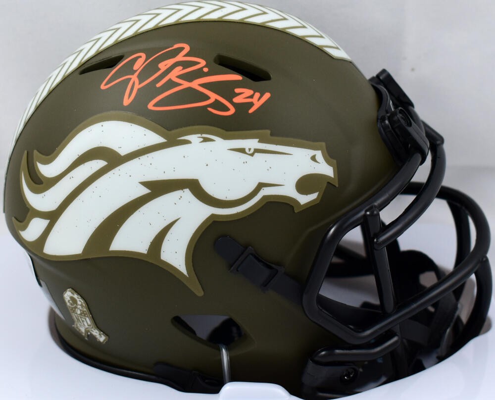 Champ Bailey Autographed Signed Denver Broncos Broncos Salute to Service Speed Mini Helmet-Beckett W Holo 