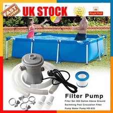 Swimming Pool Electric Filter Pump Paddling Pool Water Flowclear 300gal/H UK