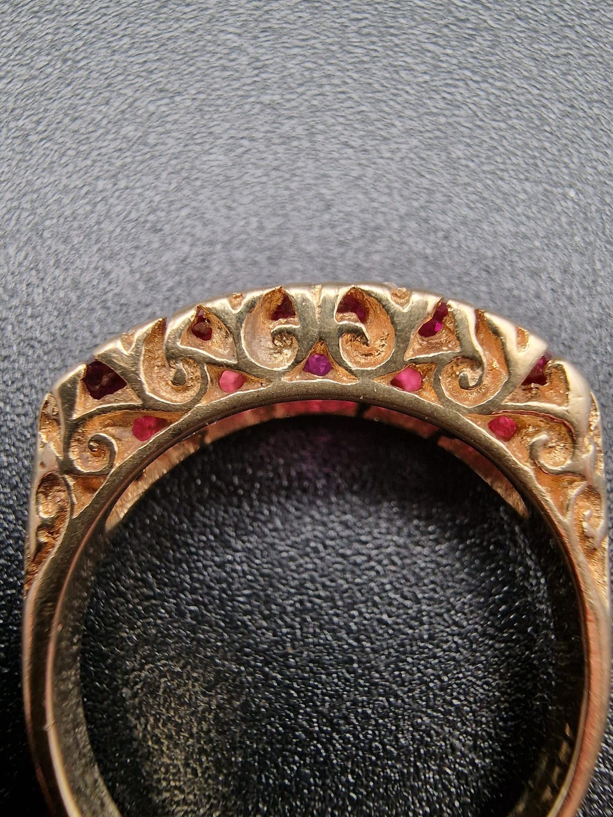 Antique 18ct Gold Ruby Diamond Ring Victorian Cir… - image 21