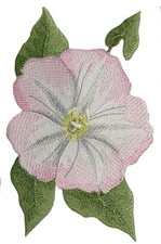 Iris Flower Field Bindweed Embroidered Iron on/Sew Patch 7.45" x 5.86"
