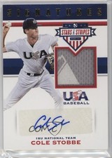 2017 USA Baseball Stars & Stripes and Signatures Prime 2/5 Cole Stobbe Auto 0i76