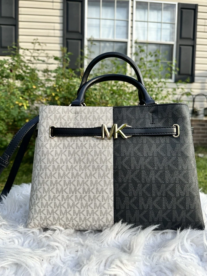 Сумка Michael Kors большая подпоясанная цветной блок черная мульти ПВХ кожаная сумка - Изображение 4 из 4