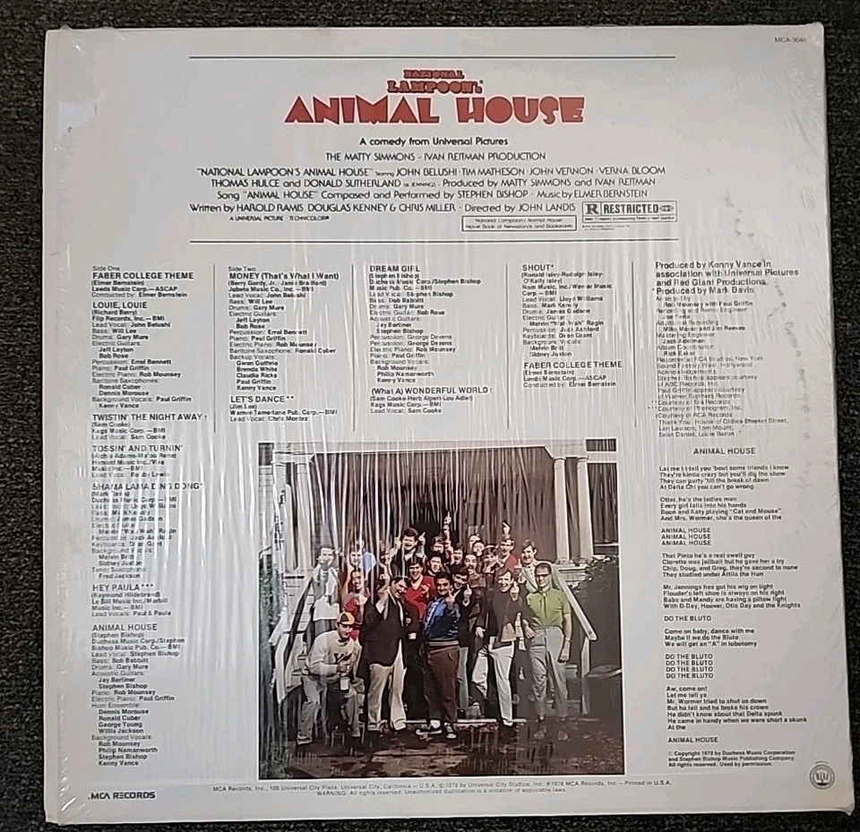 National Lampoon’s Animal House Soundtrack 1978 Vinyl LP MCA-1692 VG+ VG+ - Image 2 of 4