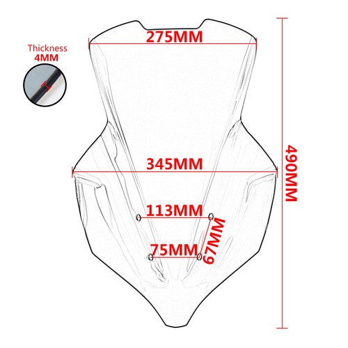 Dark Smoke Windscreen Windshield Wind Deflector For YAMAHA MT-10 SP 2022-2024 - Picture 3 of 11