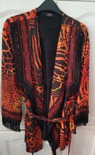 Ladies Black Orange Jungle Print Evening Jacket Sz 14 Debenhams Julien Macdonald