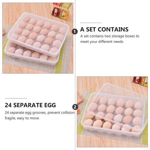 2pcs Egg Carton Refrigerator Egg Holder Refrigerator Egg Trays - 第 7/12 張圖片