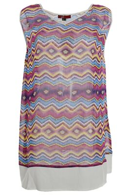 X Two Top T Shirt Trägershirt Tunika Ebonnie Damen Lagenlook Plusgröße Chiffon