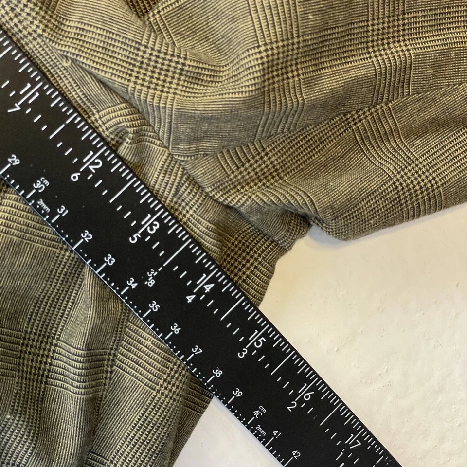 Pantalón chino de colección Alexander Julian 36x32 marrón Glenn Check plisado 100 % algodón para hombre Foto 3 de 4