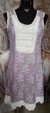 Yumi Crochet Lace Women's Embroidered Sequin Dress Size S