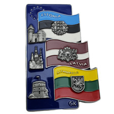 Baltic States Fridge Magnet Travel Souvenir Estonia Latvia Lithuania Tri