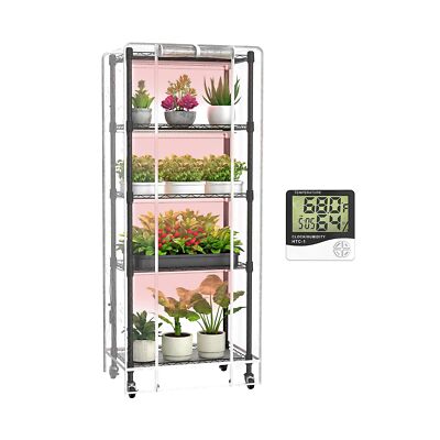Indoor Greenhouse with Grow Lights, 5 Tier 23.2'' L×13.4'' W×61.4'' H ...