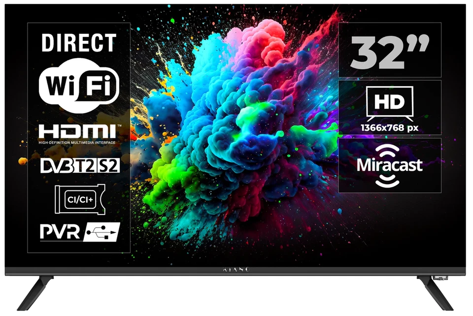 Fernseher TV 32" HD Ready Smart TV Android 11 Wi-Fi DLED Dolby DVB-T2/S2 USB