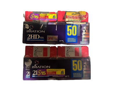 Imation Rainbow 3.5'' Diskettes NEW 50 Pack IBM Formatted 1.44MB 2HD