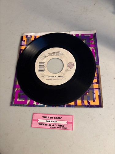 VAN HALEN FEELS SO GOOD / SUCKER IN A 3 PIECE 7" SINGLE 45 RECORD HARD ROCK VG+ - Picture 2 of 2