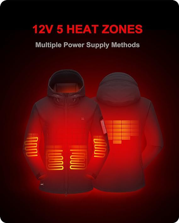 DEWBU Heated Jacket for Women with 12V Battery Pack and Detachable Hood Outdoor eBay