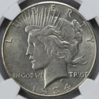 Piece Silver Dollar 1934-S NGC AU-58 Key Date!!!  Nice Looking Coin! Rare!