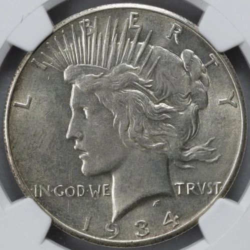 Piece Silver Dollar 1934-S NGC AU-58 Key Date!!!  Nice Looking Coin! Rare!