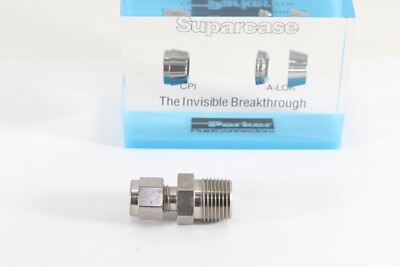Parker CPI, lot 34, 1/4 tube to 3/8 MNPT connector, 4-6 FBZ, Swagelok SS-400-1-6