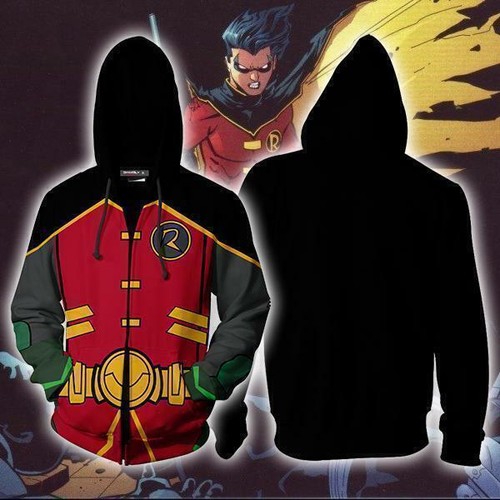 Titans Batman 3D Hoodies Sweatshirt Cosplay Superhero Robin Jacket Coat Costumes - Bild 24 von 36