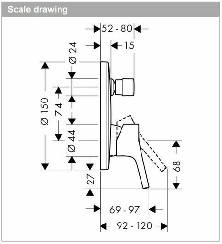 Batidora de ducha de una sola palanca genuina Hansgrohe Talis S - Imagen 2 de 2