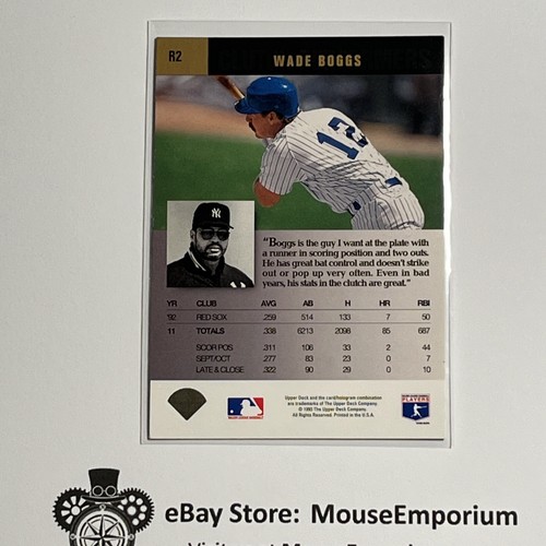WADE BOGGS Red Sox Insert Card No. R2 “Reggie Jackson’s Clutch Performers” - Picture 2 of 2