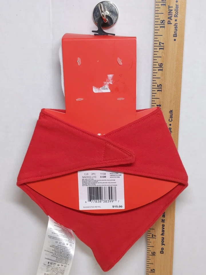 Nike Bebé 2 Piezas Conjunto Botines y Babero Just Do It Rojo Blanco Bebé Regalo Nuevo Foto 2 de 4