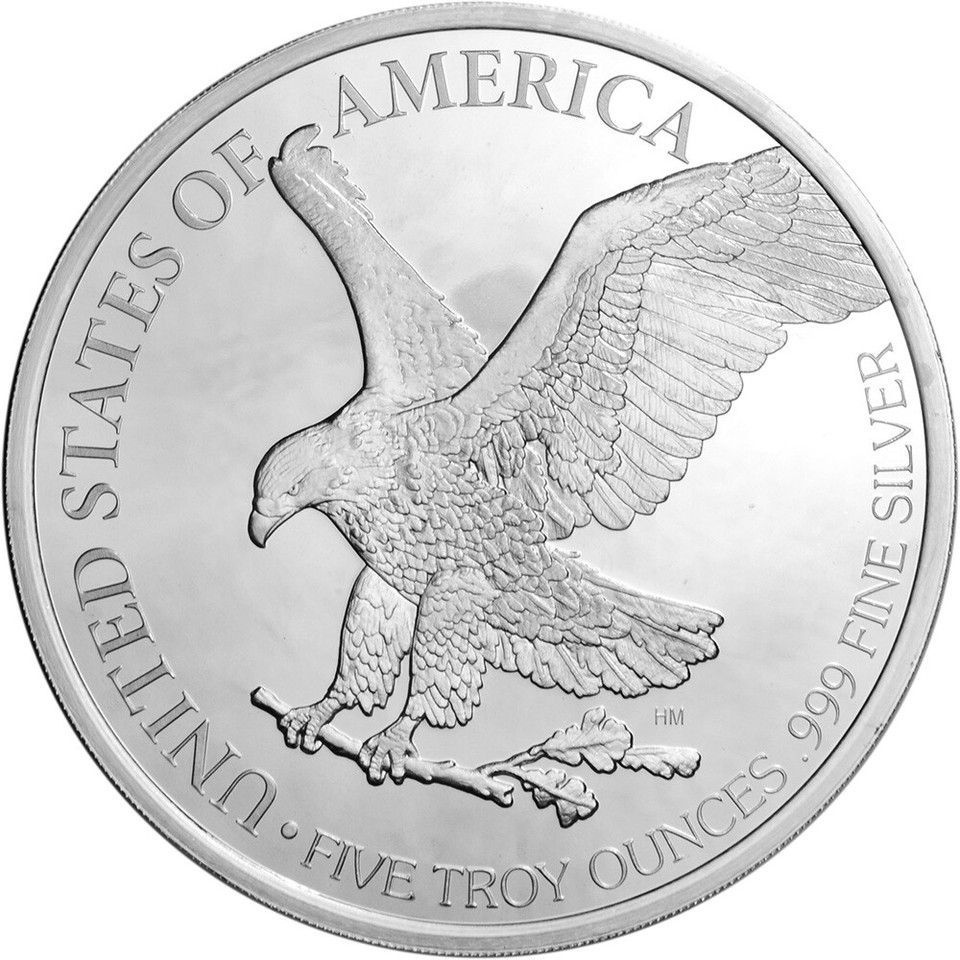 5 oz Highland Mint Silver Round American Eagle Design .999 Fine eBay
