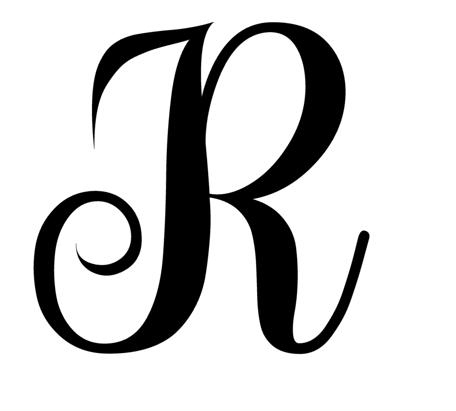 R Monogram Letter Initial Stay Font Vinyl Decal Sticker For Home Cup Car Wall