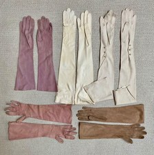 5 Assorted 1940-50  s Designer Women's Saks Fifth Ave formal long gloves XS 6