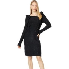 Lilly Pulitzer Ruth Sequin Sweater Dress #008918 Black Metallic Size Large NWT