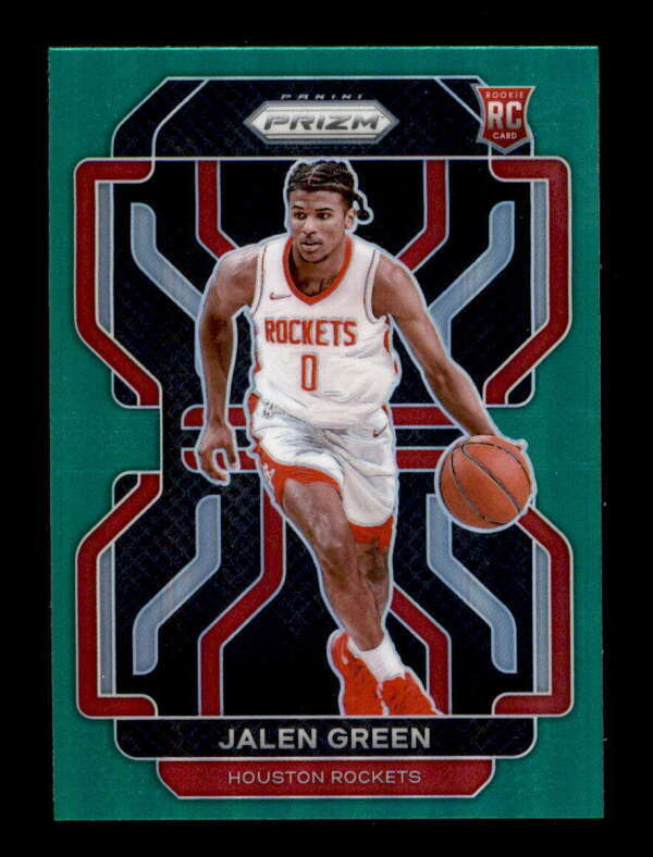 JALEN GREEN 2021/22 PANINI PRIZM #306 ROOKIE GREEN PRIZMS PARALLEL RC BF7983