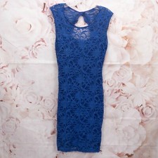 LuLu's Women's Fashion Lace Sleeveless Dress Size M Mid-Length Royal Blue