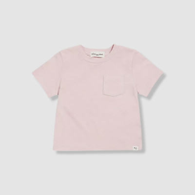 Miles The Label Girls' Pink Basics Cotton Pocket Tee Size 6M