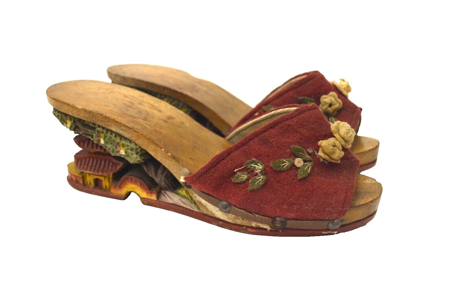 Multi-Color de Madera Ropa, Calzado y Accesorios Vintage