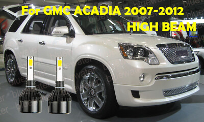 LED For GMC ACADIA 2007-2012 Headlight Kit H7 6000K White CREE Bulbs HIGH Beam