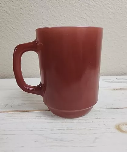 Vintage Stackable Fire King Anchor Hocking BROWN Coffee Cup DINER MUG 301 33 USA