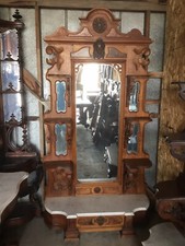 Rare Antique 1860s Renaissance Revival John Jelliff Walnut Etagere Marble Base. 