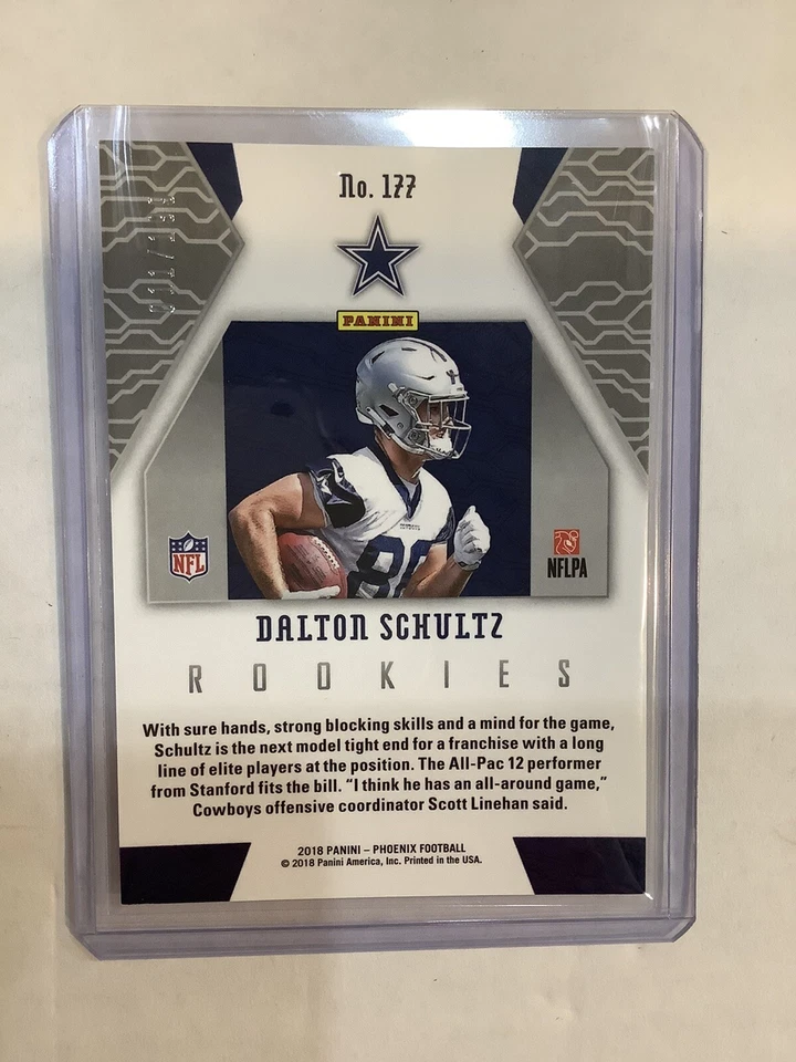 Dalton Schultz Panini Phoenix Football Pink Refractor Rookie Card /199! Cowboys! - Image 2 of 2