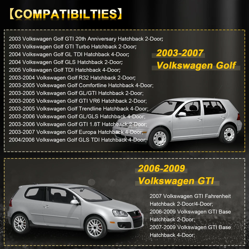 Para Volkswagen GTI Golf MK5 2003-2009 Coilover Amortiguadores Puntales Kits Altura Ajustable Foto 4 de 4