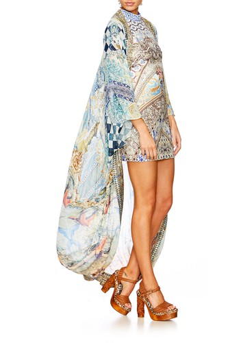 new $899 CAMILLA LOVERS DREAM LONG CAPE JACKET COAT SILK CRYSTALS ONE SIZE - Picture 8 of 12