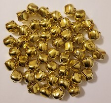 Lot of 50 Shiny Gold Metal Jingle Bells for Christmas Crafts 20mm 3/4" Diameter