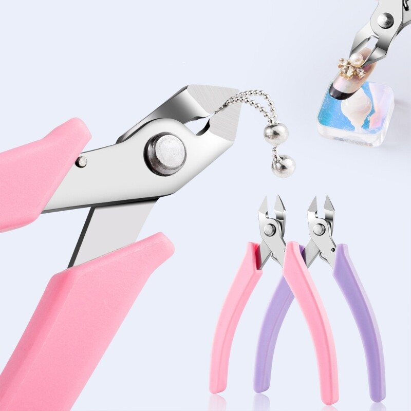 Manicure Rhinestones Removal Cutter Plier Chain Scissor Drilling Clip