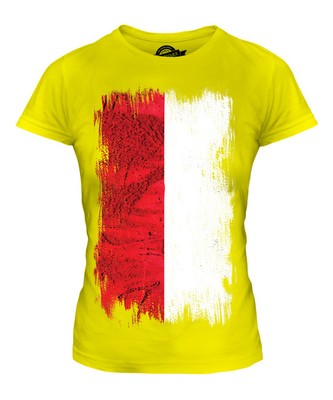 MONACO GRUNGE FLAGGE DAMEN T-SHIRT TEE SHIRT TOP 36 38 40 42 44 46 48