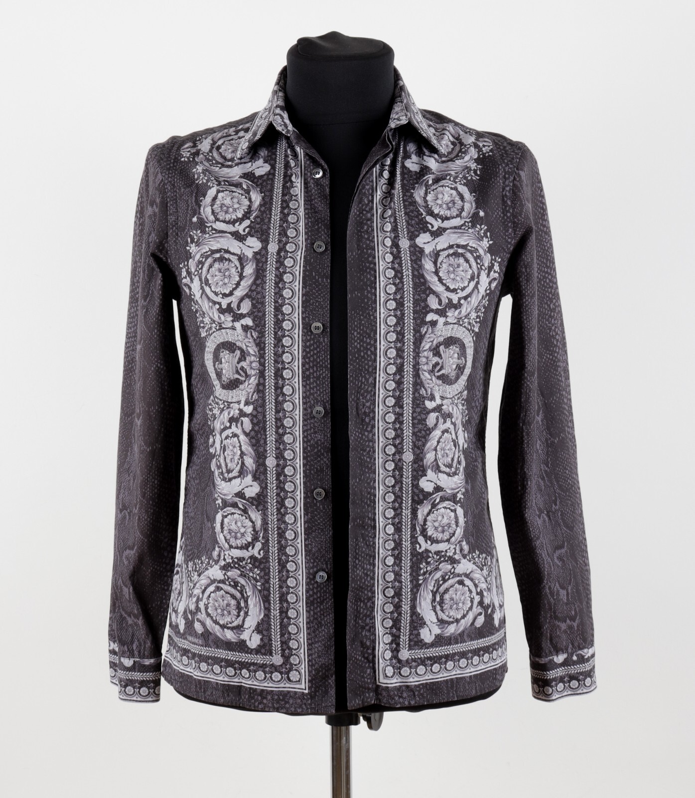 Men's VERSACE Gray Black Python Baroque Patterned… - image 3