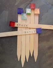 Pot Picks Decorative Plant Stakes Wood - Set of 5