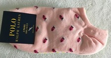 Ralph Lauren 3 Pack Girl's Socks Shoe Size 13-3 Graphic Prints Pink/Yellow/Green