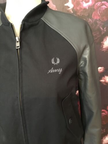 AMY WINEHOUSE FRED PERRY NWT BLACK BOMBER JACKET SIZE 10 (39) - Picture 2 of 5