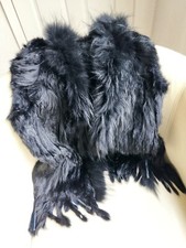 Real black Lapin Fur women's Vest, size M